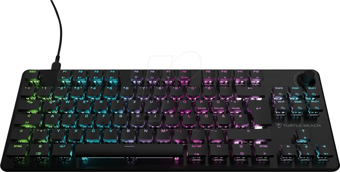 TBK-2003-01-US - Gaming-Tastatur, USB, RGB, linear, schwarz, US, Hot Swap