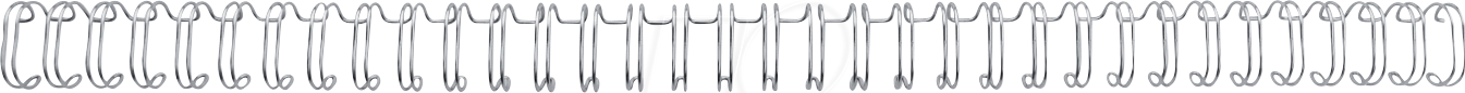 GBC Drahtbinderücken WireBind Nr. 8 RG810897, 3:1, 34 Ringe auf A4, silber, 12,5mm 5019577190453 GBC 100 Stück
