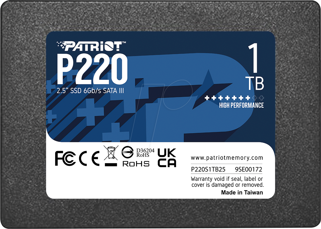 Patriot P220S1TB25 1TB 2.5in SATA Black