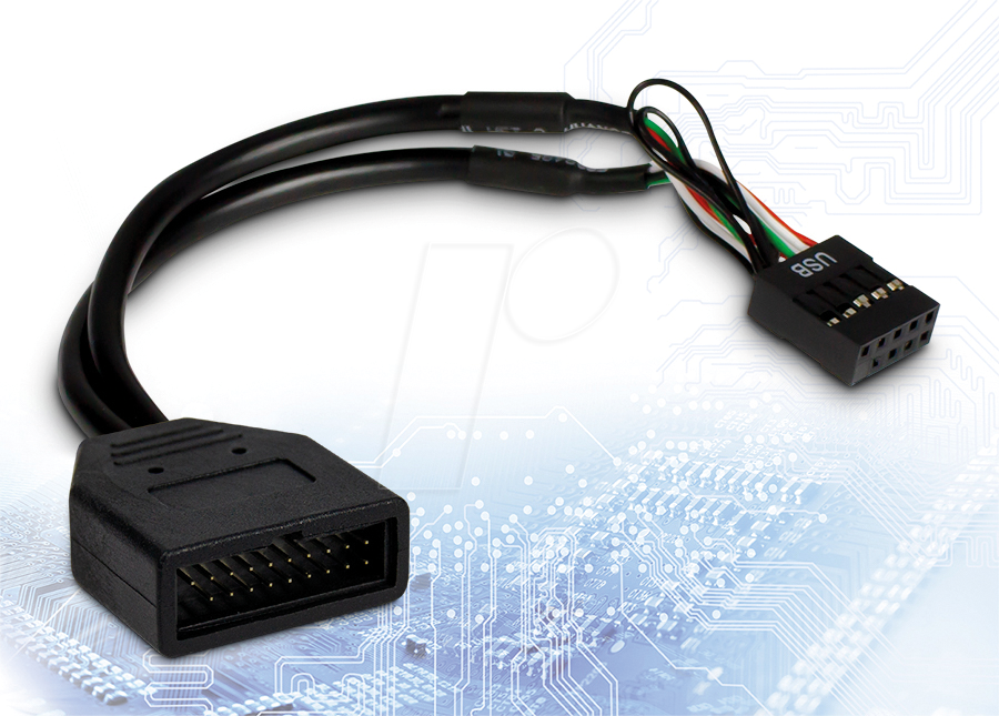 2x USB 3.0 Auf USB 2.0 Adapterkabel – 19-polig Zu 9-polig, 15 Cm, Für Motherboard-Anschluss