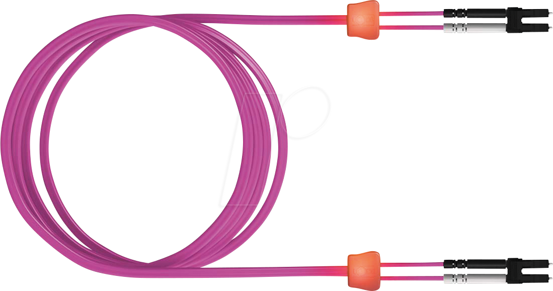 OM4 Glasfaserkabel LC/LC, 1 M, Violett – Low-Loss Stecker, Für LAN & High-Speed Netzwerke