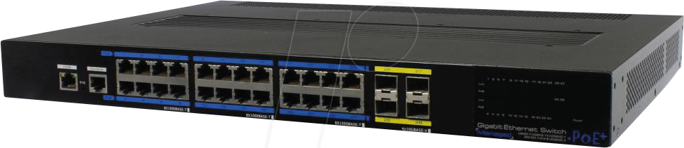 4038816158741 - ALLNET ALL842810 - Switch 28-Port Gigabit Ethernet PoE+ SFP+