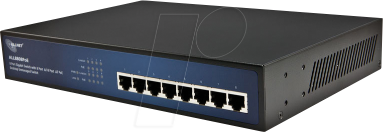 4038816088086 - ALL8808POE ALL8808POE Netzwerk Switch 8 Port 1 GBit s PoE-Funktion