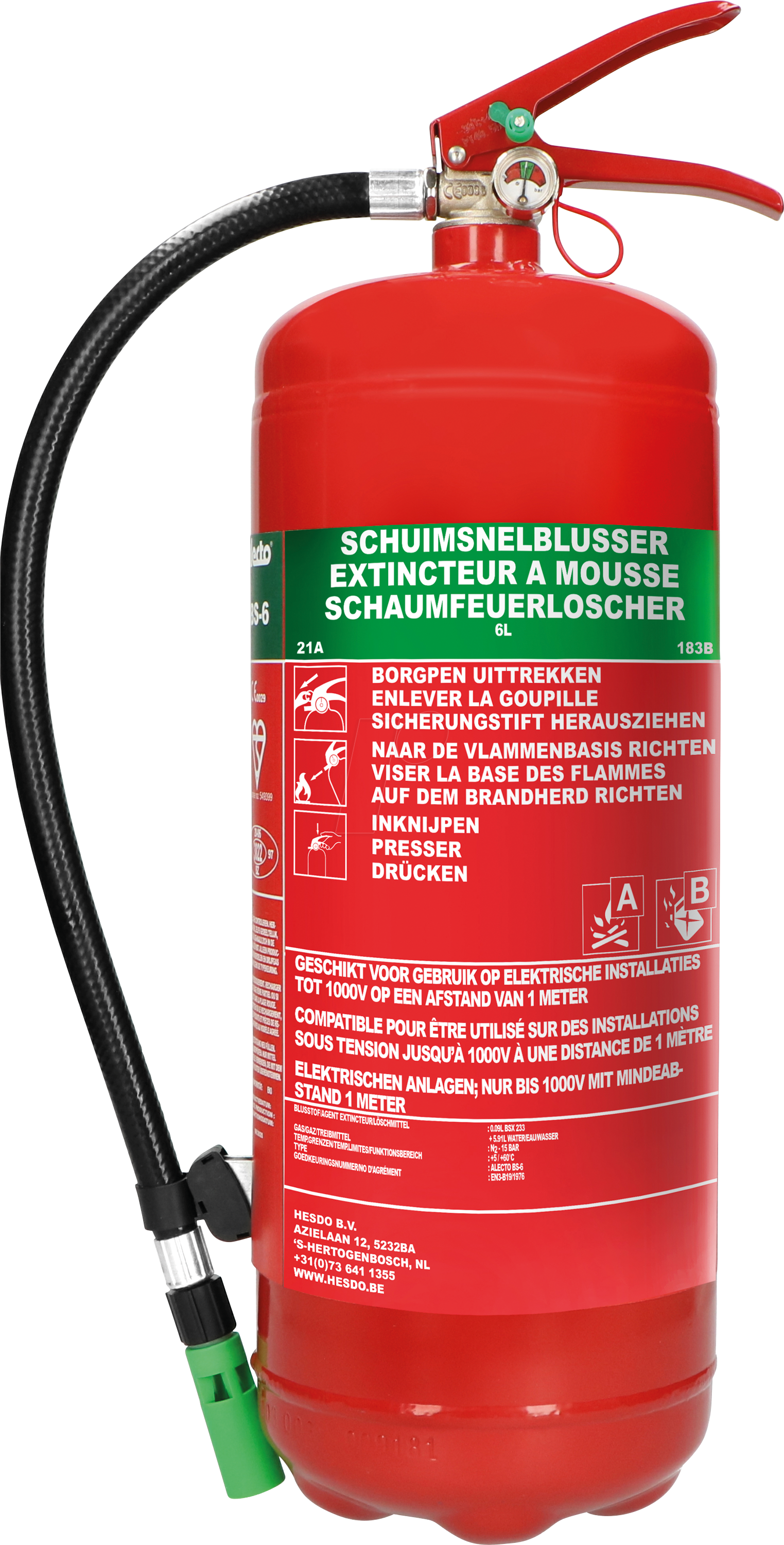 8712412585151 - ALO BS-6 - Feuerlöscher Schaum 6 Liter 8712412585151 - ALO BS-6 - Feuerlöscher Schaum 6 Liter