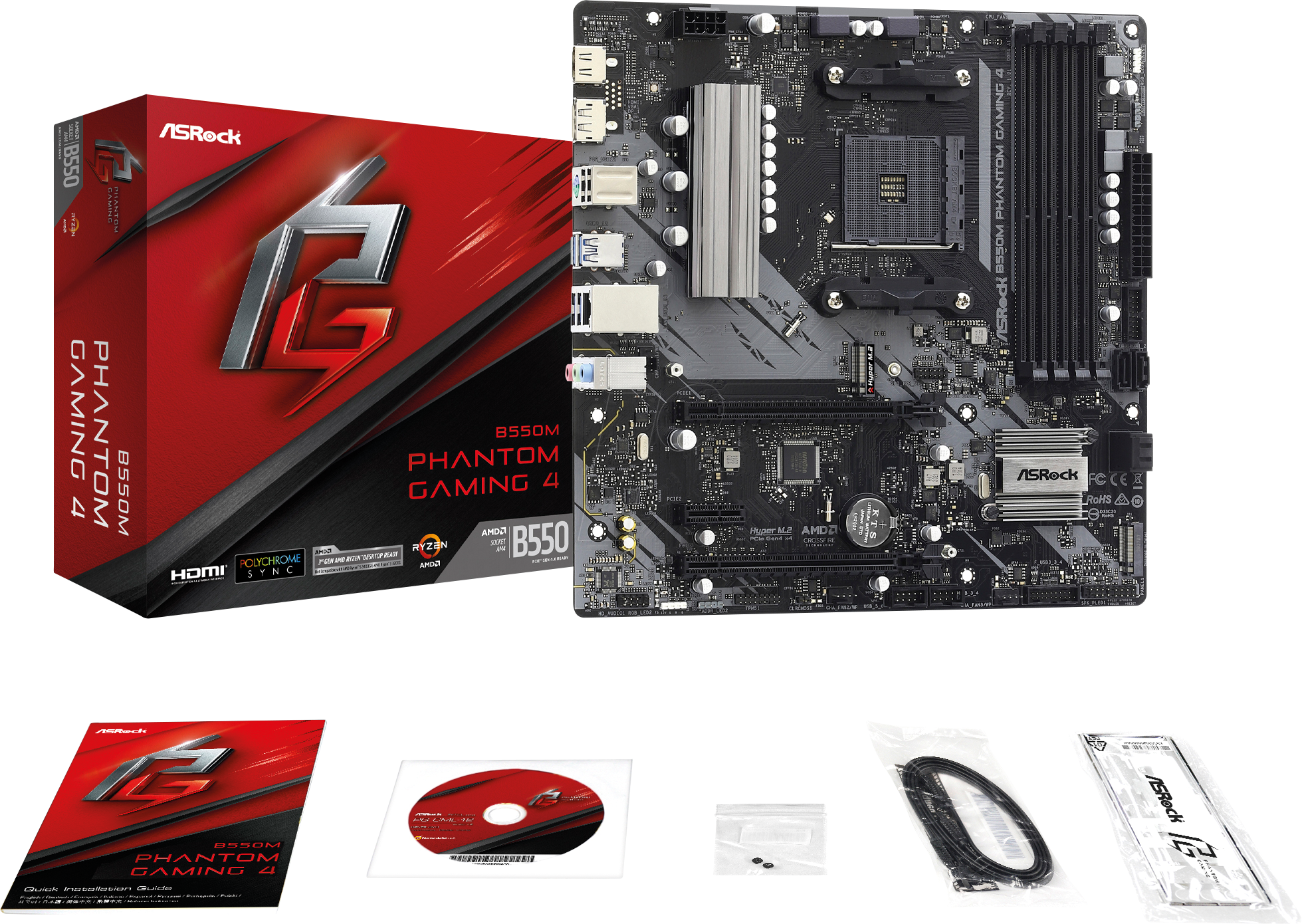 ASRock B550M PHANTOM GAMING 4 本体　am4 ASRock | B550M Phantom Gaming 4