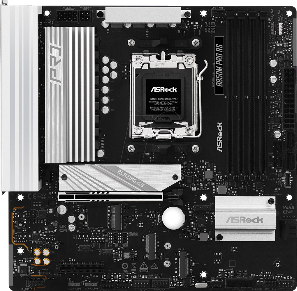 4711581490345 - B850M Pro RS Mainboard - AMD B850 - AMD AM5 socket - DDR5 RAM - Micro-ATX