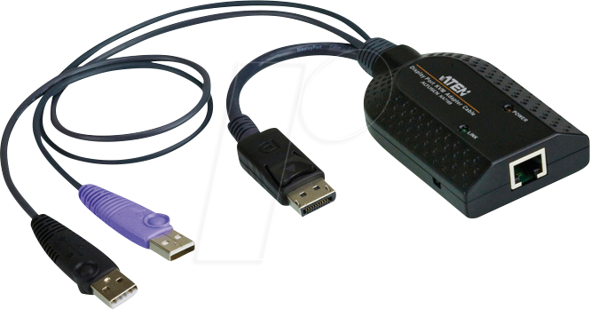 ATEN KA7169 USB DisplayPort Virtual Media KVM Adapter with Smart Card Support