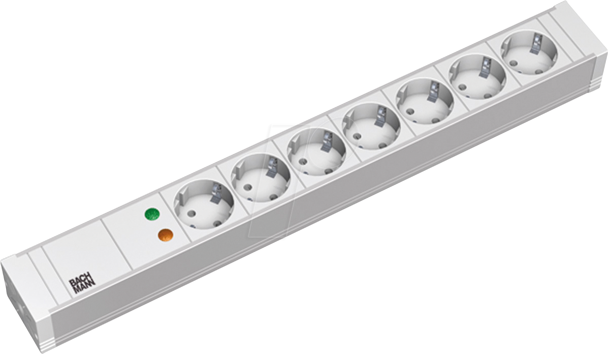 4016514019366 - 333604 19 Zoll Netzwerkschrank-Steckdosenleiste 15 HE Schutzkontaktsteckdose Überspannungsschutz Lichtgrau (RAL 7035)
