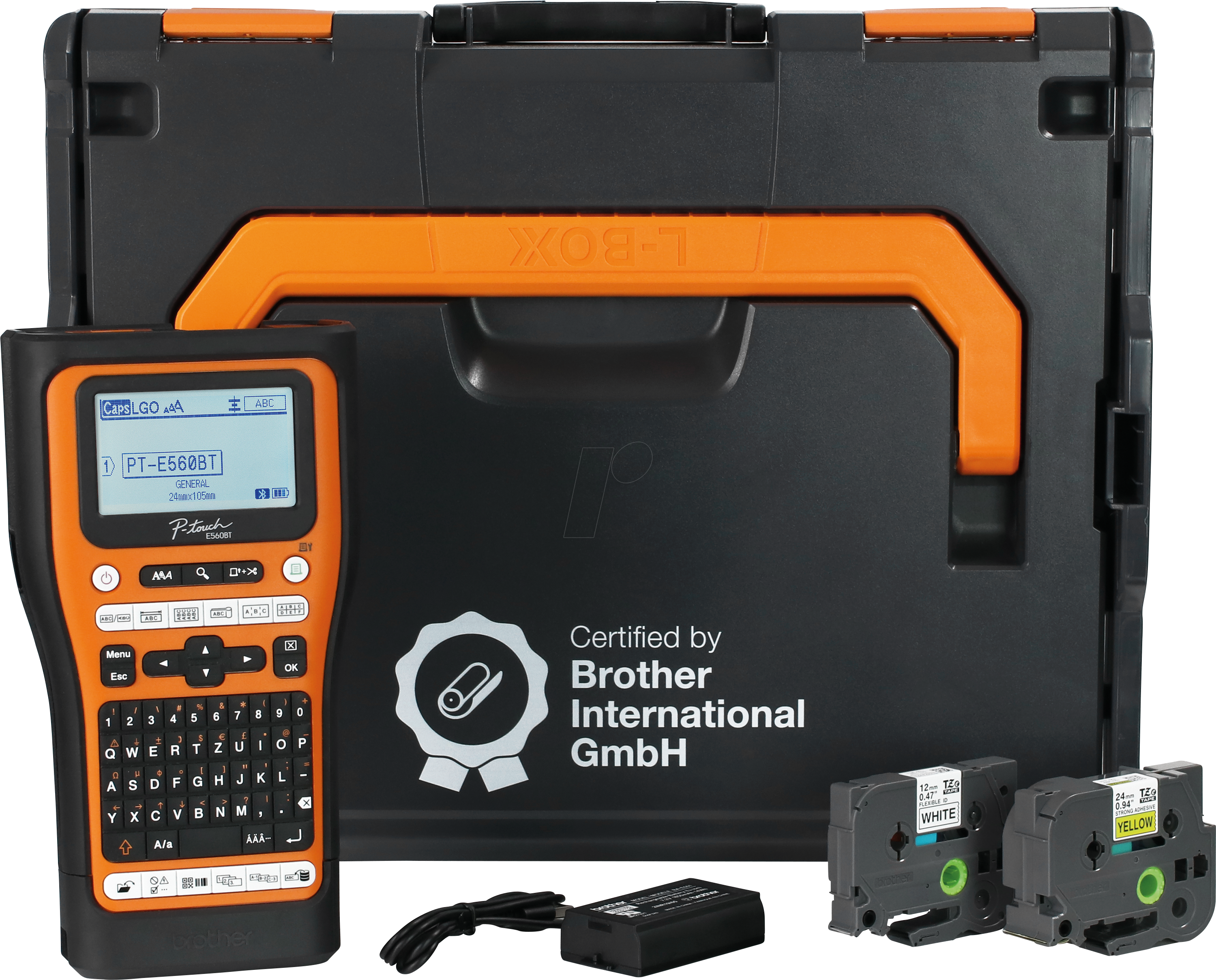 Brother P-touch PT-E560BT Beschriftungsgerät und L-BOXX 136 Systemkoffer mit Schaumstoffeinlage