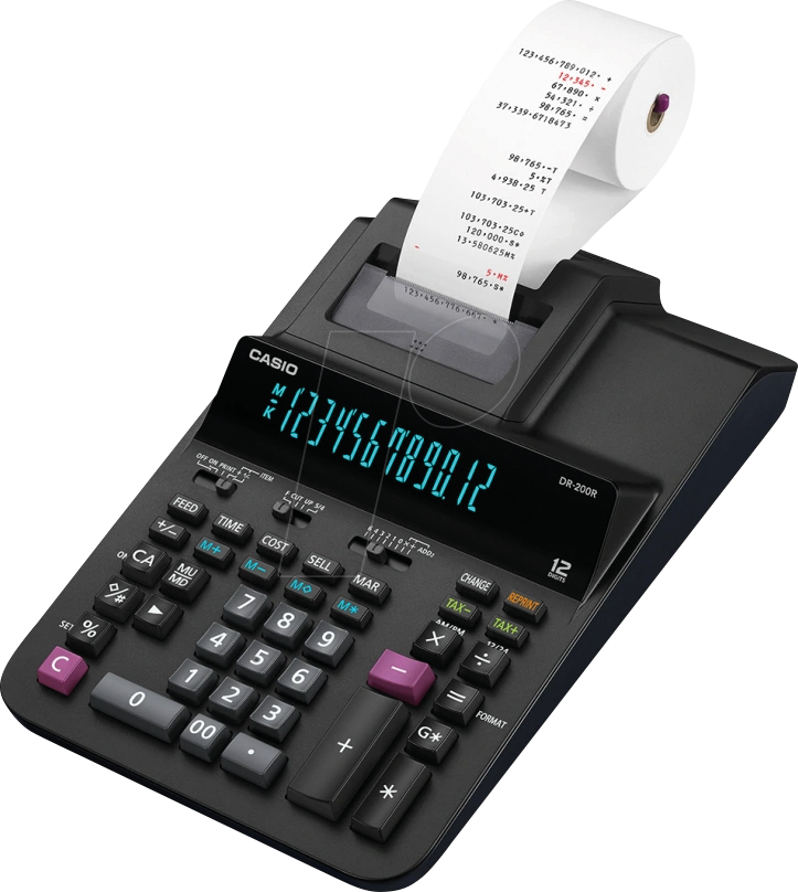 4549526620683 - CASIO DR-200R-BK - Druckender Tischrechner CASIO DR-200R-BK