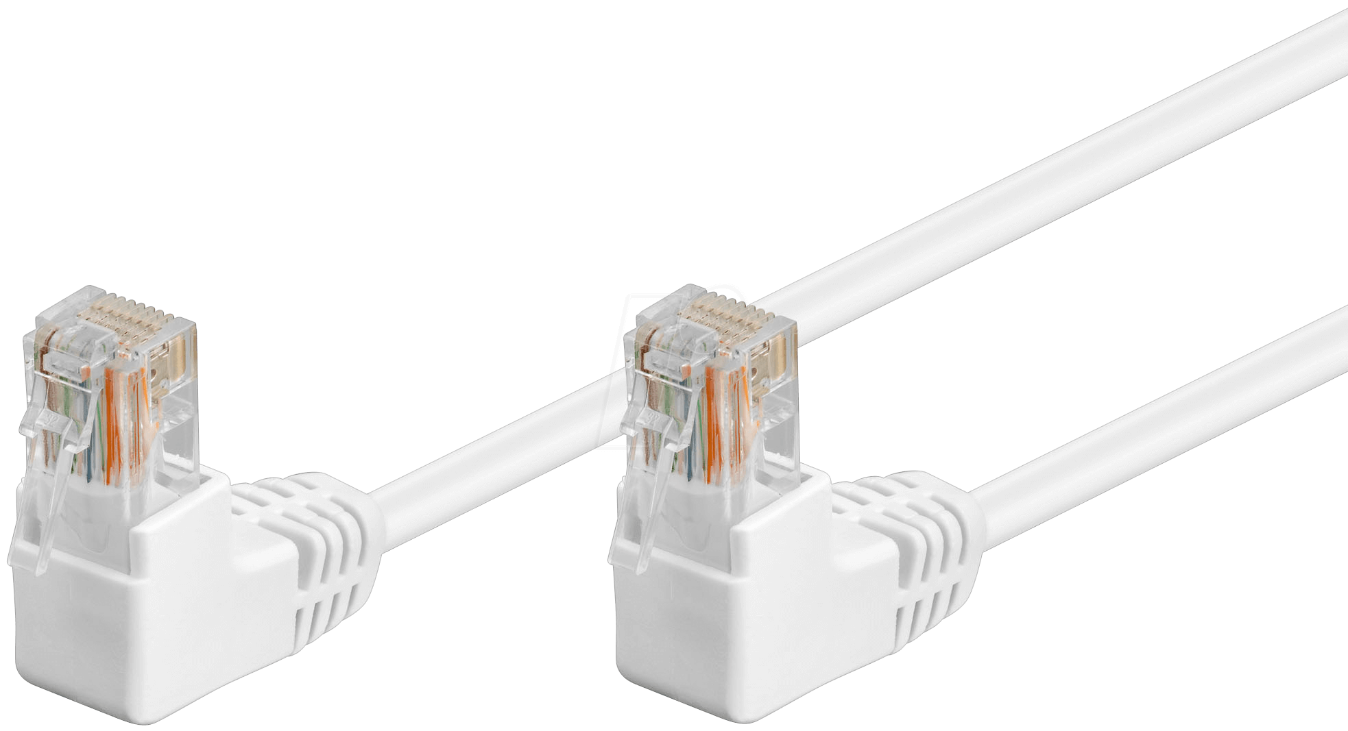 4040849960734 - CAT 5e patchcable 2x 90°angled U UTP white 5 m - Weiß - 5 m