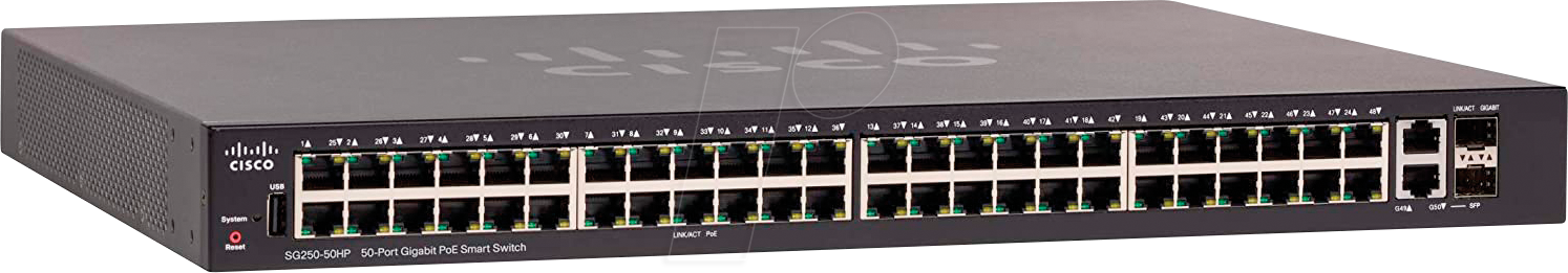 0882658994517 - CISCO SG250-50P - Switch 50-Port Gigabit Ethernet PoE+ RJ45 SFP