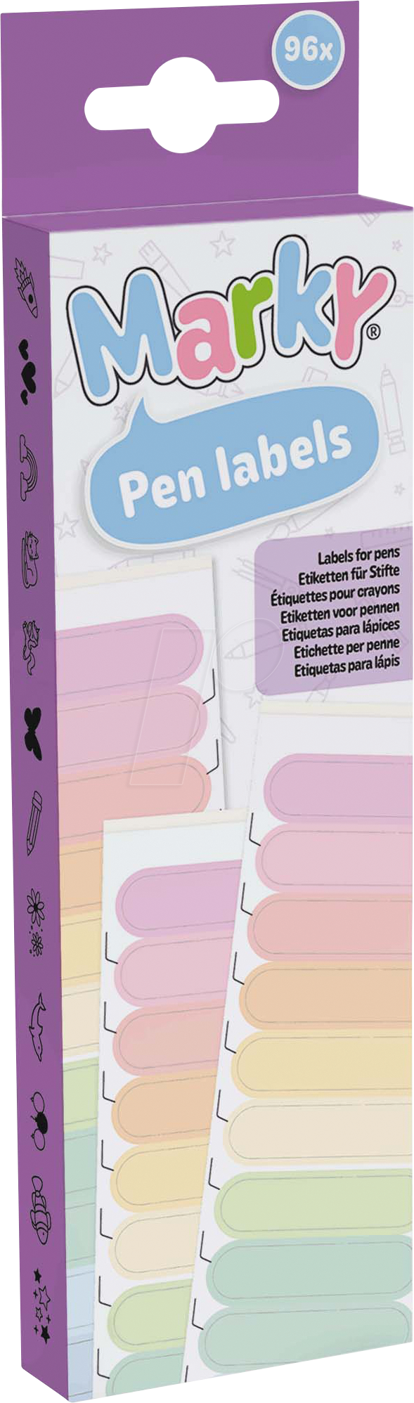 COLOP 172161 - Etiketten, für MARKY PEN, 96 Etiketten in 12 Farben