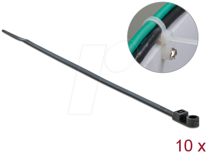 4043619189496 - DELOCK 18949 - Kabelbinder verschraubbar 160 x 48 mm schwarz 10 Stk 4043619189496 - DELOCK 18949 - Kabelbinder verschraubbar 160 x 48 mm schwarz 10 Stk