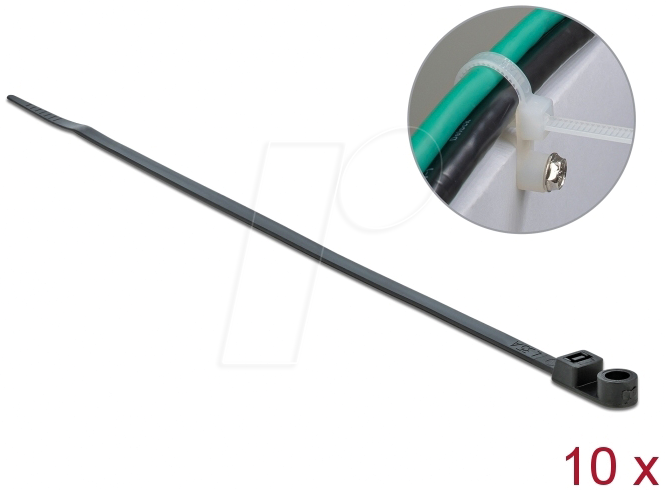 4043619189502 - DELOCK 18950 - Kabelbinder verschraubbar 200 x 48 mm schwarz 10 Stk 4043619189502 - DELOCK 18950 - Kabelbinder verschraubbar 200 x 48 mm schwarz 10 Stk