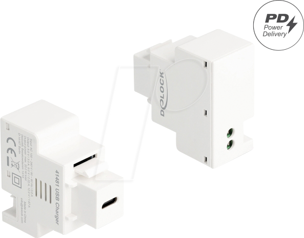 4043619414819 - DELOCK 41481 - Keystone Modul USB Type-C™ Buchse   Buchse weiß