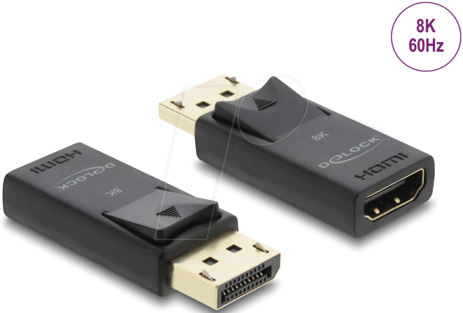 Image of DELOCK 61084 - DisplayPort Adapter, DP 1.4 Stecker zu HDMI Buchse