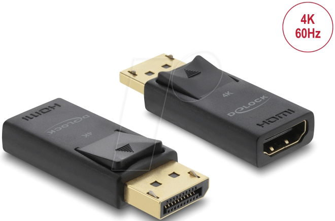 Image of DELOCK 61086 - DisplayPort Adapter, DP 1.2 Stecker zu HDMI Buchse