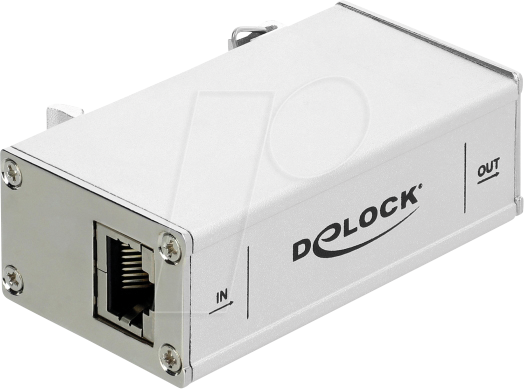 DELOCK 62066 - Netzwerk Überspannungsschutz RJ45, 10G, Hutschienenmontage