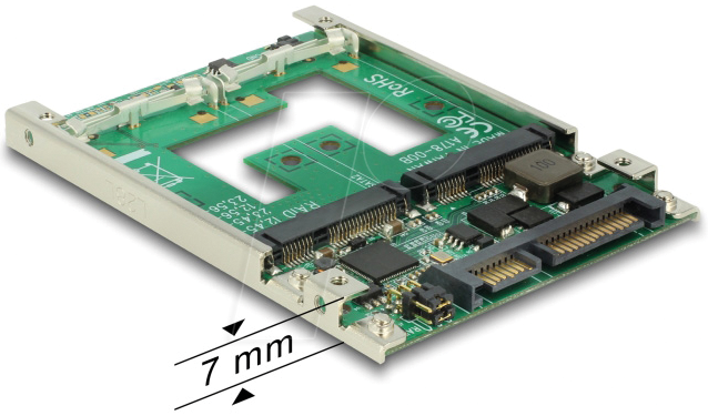 4043619625451 - 62545 Konverter 25 Sata 22 Pin Auf Msata Mit Raid Adapter 4