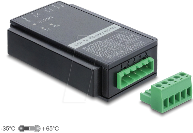 Konverter Ethernet LAN TCP/IP RJ45 zu RS-485/RS-422 Terminalblock mit Überspannungsschutz