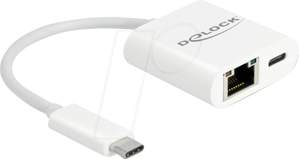 DELOCK 65402 - Netzwerkkarte, USB-C, Gigabit Ethernet, 1x RJ45 mit PD