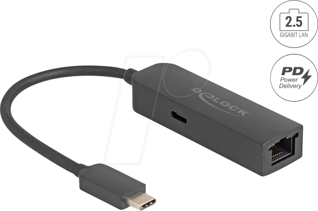 4043619669387 - DELOCK 66938 - Netzwerkkarte USB-C 25 Gigabit Ethernet 1x RJ45 mit PD