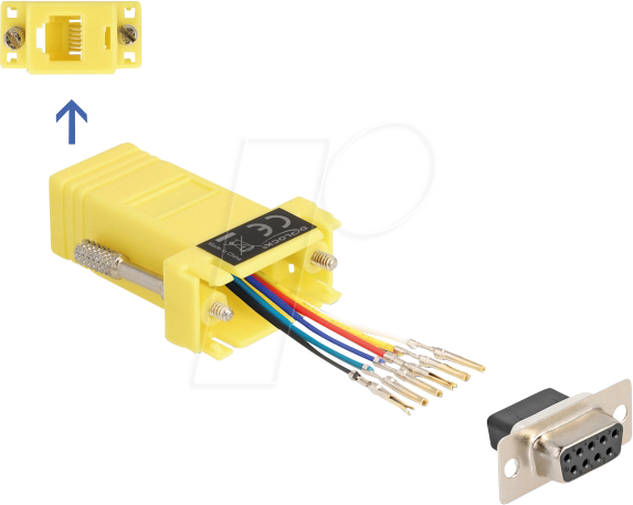 4043619670819 - DELOCK 67081 - Adapter D-Sub 9 Pin Bu > RJ12 Bu Montagesatz gelb 4043619670819 - DELOCK 67081 - Adapter D-Sub 9 Pin Bu > RJ12 Bu Montagesatz gelb
