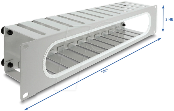 4043619672806 - DELOCK 67280 - 19 2 HE Kabelmanagement Rangierpanel grau 4043619672806 - DELOCK 67280 - 19 2 HE Kabelmanagement Rangierpanel grau