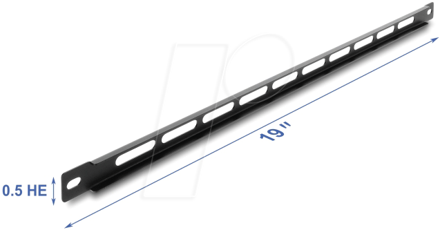 DELOCK 67459 - 19'' Panel mit Kabelbinderbefestigung, 0,5 HE, schwarz