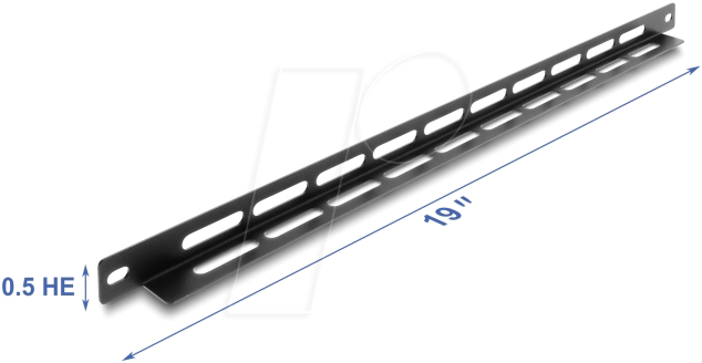 DELOCK 67460 - 19'' Panel L-Form 22 mm mit Kabelbinderbefestigung, 0,5 HE, schwa