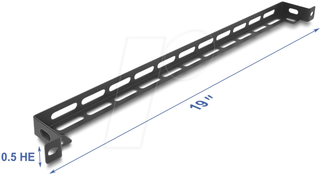 DELOCK 67461 - 19'' Panel L-Form 50 mm mit Kabelbinderbefestigung, 0,5 HE, schwa
