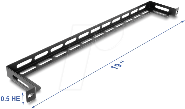 DELOCK 67462 - 19'' Panel L-Form 80 mm mit Kabelbinderbefestigung, 0,5 HE, schwa