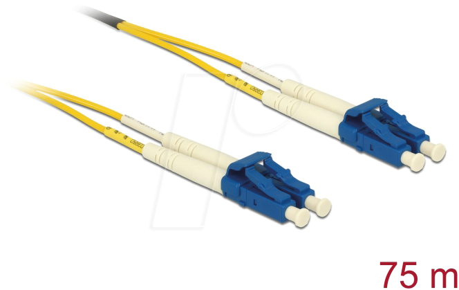 DELOCK 80160 - LWL Kabel, LC Duplex, Singlemode OS2, 75 m