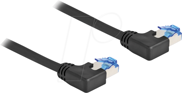 4043619802128 - DeLOCK RJ45 Netzwerkkabel Cat6A S FTP links gewinkelt 3 m schwarz (80212)