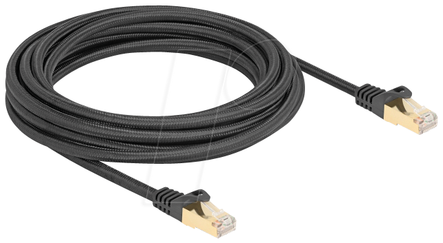 4043619803200 - DELOCK 80320 - Patchkabel Cat6a S FTP Geflechtmantel 5 m schwarz
