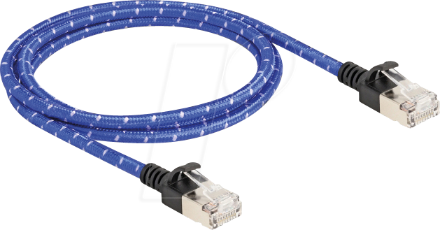 4043619803774 - RJ45 Netzwerkkabel mit Geflechtmantel Cat6A u ftp Slim 1 m blau (80377) - Delock 4043619803774 - RJ45 Netzwerkkabel mit Geflechtmantel Cat6A u ftp Slim 1 m blau (80377) - Delock
