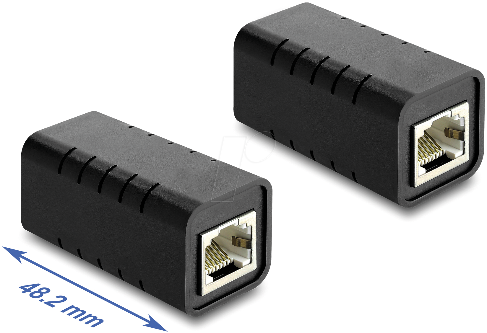 DELOCK 81039 - RJ45 Kupplung Buchse zu Buchse Cat.6a geschirmt schwarz