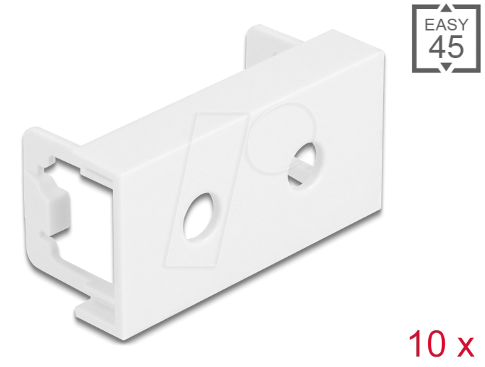 4043619813698 - Easy 45 Modulblende Loch-Ausschnitt 2 x M6 45 x 225 mm 10 Stück weiß (81369) - Delock