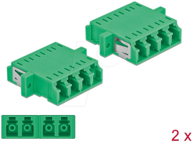 Image of DELOCK 86539 - LWL Kupplung LC Quad/ LC Quad, 2 Stück