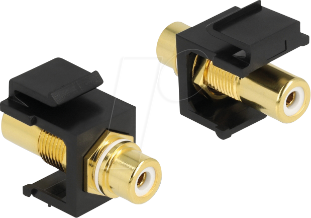4043619867462 - DELOCK 86746 - Keystone Modul Cinch Buchse > Cinch Buchse vergoldet weiß   schw