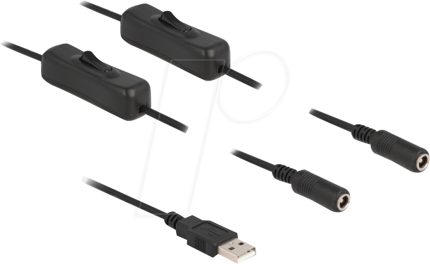 2x USB Kabel mit Ein/Aus Schalter USB Stecker auf Buchse