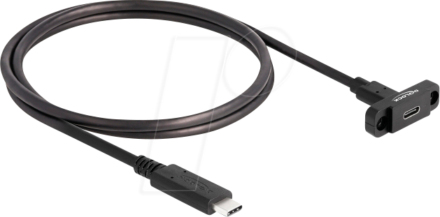 DELOCK 87824: USB 3.1 cable, male to C female, panel-mount, 1 m at