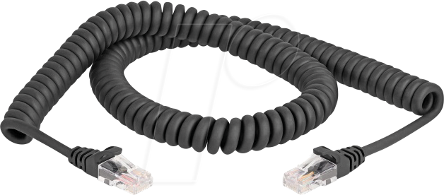 4043619879939 - DeLOCK RJ45 Spiralkabel Stecker zu Stecker Cat5e 2 m schwarz (87993) 4043619879939 - DeLOCK RJ45 Spiralkabel Stecker zu Stecker Cat5e 2 m schwarz (87993)