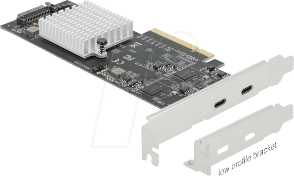 4043619890095 - DELOCK 89009 - PCIe x8 > 2 x extern USB 32 Typ-C Low Profile