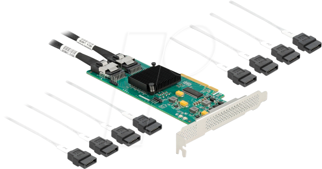 DELOCK 90061 - PCIe x8 > 2x SFF-8087 > 8x SATA, mit 2x 4er SATA Splitterkabel