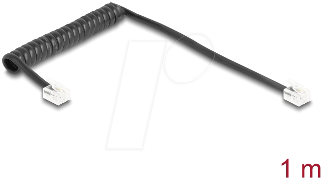 4043619902019 - DELOCK 90201 - Telefonkabel Spiralkabel RJ11 Stecker Stecker 1 m 4043619902019 - DELOCK 90201 - Telefonkabel Spiralkabel RJ11 Stecker Stecker 1 m