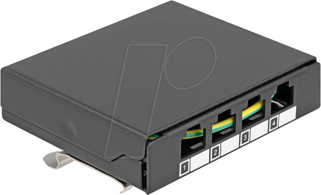4043619906277 - DELOCK 90627 - Keystone Modul Leergehäuse 4 Port schwarz