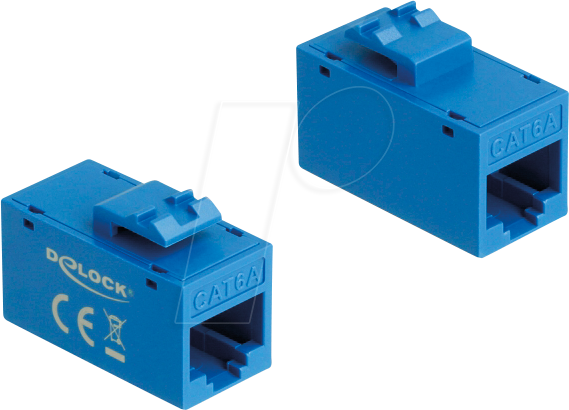 4043619906420 - DELOCK 90642 - Keystone Modul Cat6a RJ45 Buchse   Buchse UTP blau