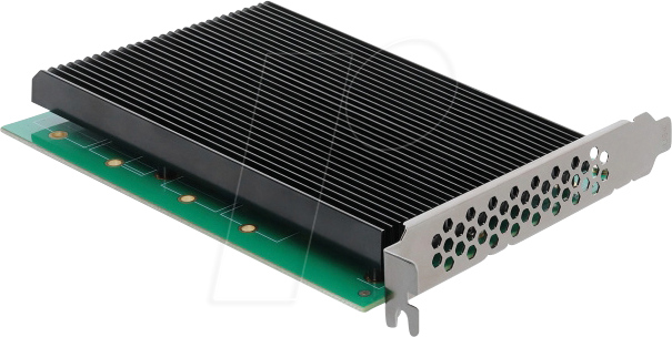 Image of DELOCK 90709 - PCI Express 5.0 x16 Karte > 4 x intern NVMe M.2 Key M mit Kühlkö